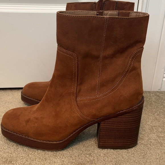 Universal Thread Brown Suede Heeled Boots - Picture 3 of 4